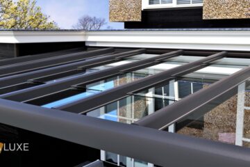 Aluxe Designline overkapping close up glazen dak