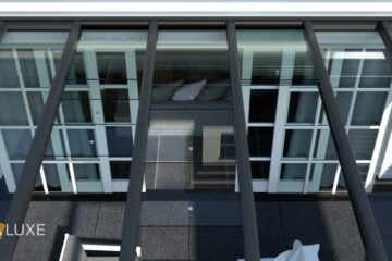 Aluxe Designline overkapping donker grijs glazen dak